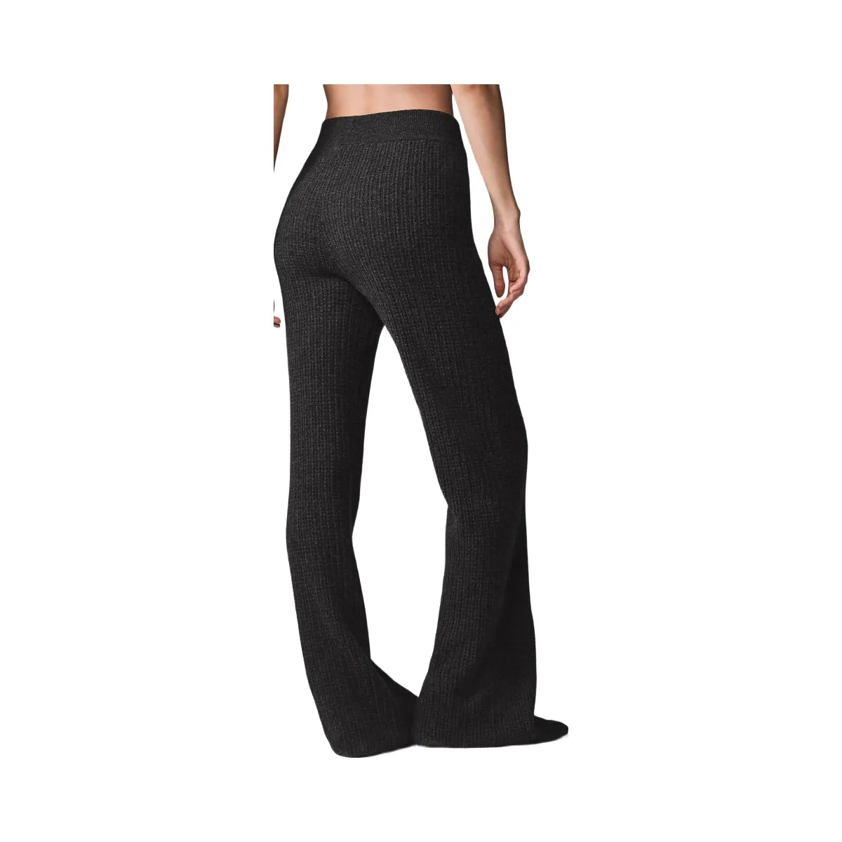 Alo Women's Cashmere High-Waist Plush Waffle Pant - Dark Heather Grey