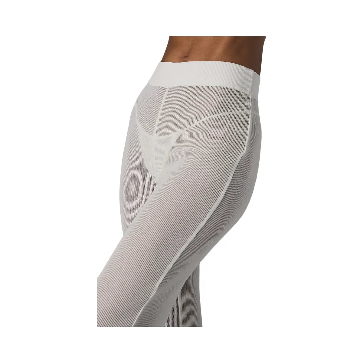 Alo Women's Striped Mesh Tropical Nights Flare Pant - Ivory