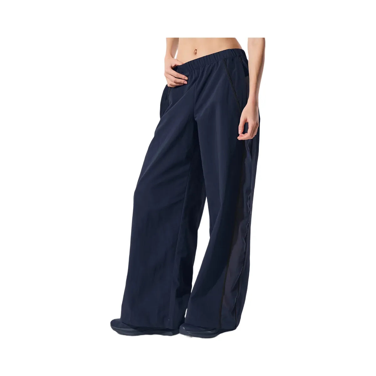 Alo Women's High-Waist Origin Wide Leg Track Pant - Navy/Black