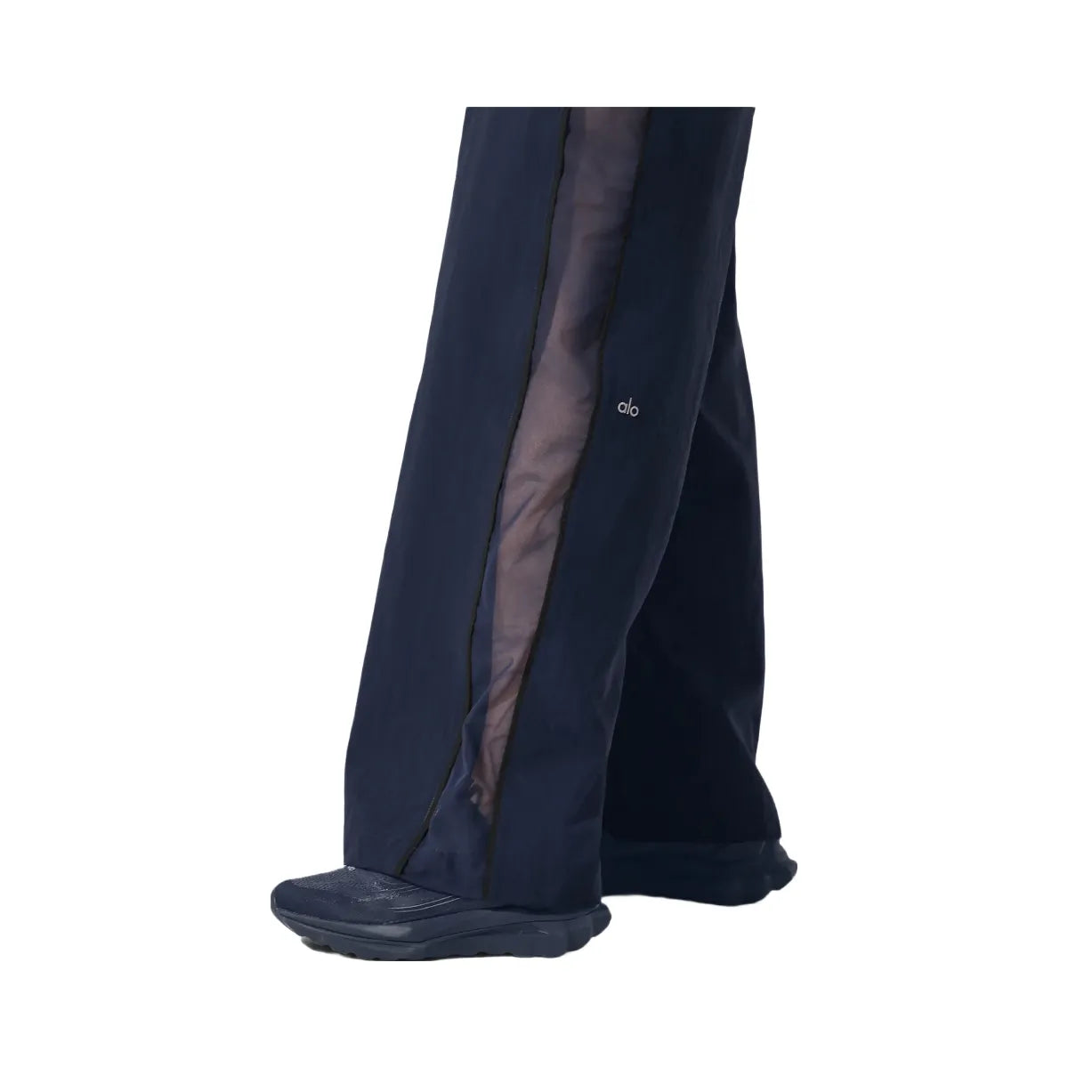 Alo Women's High-Waist Origin Wide Leg Track Pant - Navy/Black