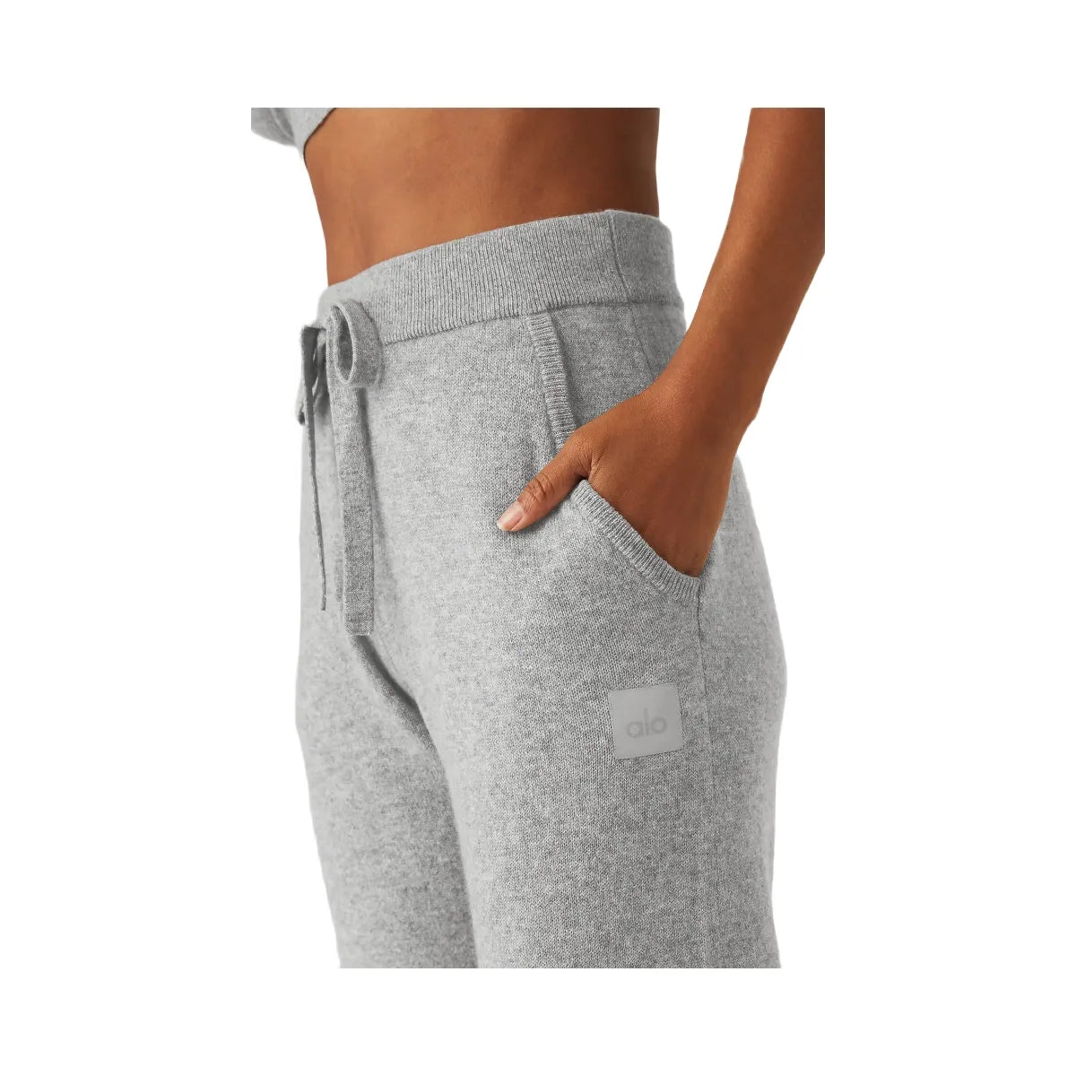 Alo Women's High-Waist Cashmere Jet Set Pant - Dove Grey Heather