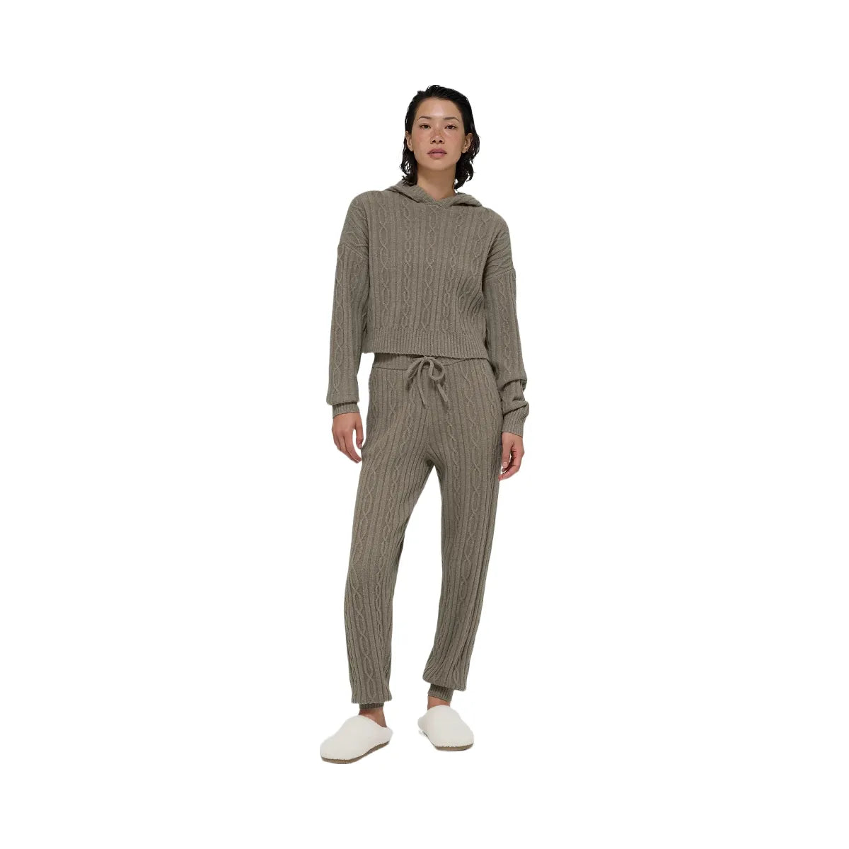 Alo Women's Cable Knit Winter Bliss Pant - Light Cocoa
