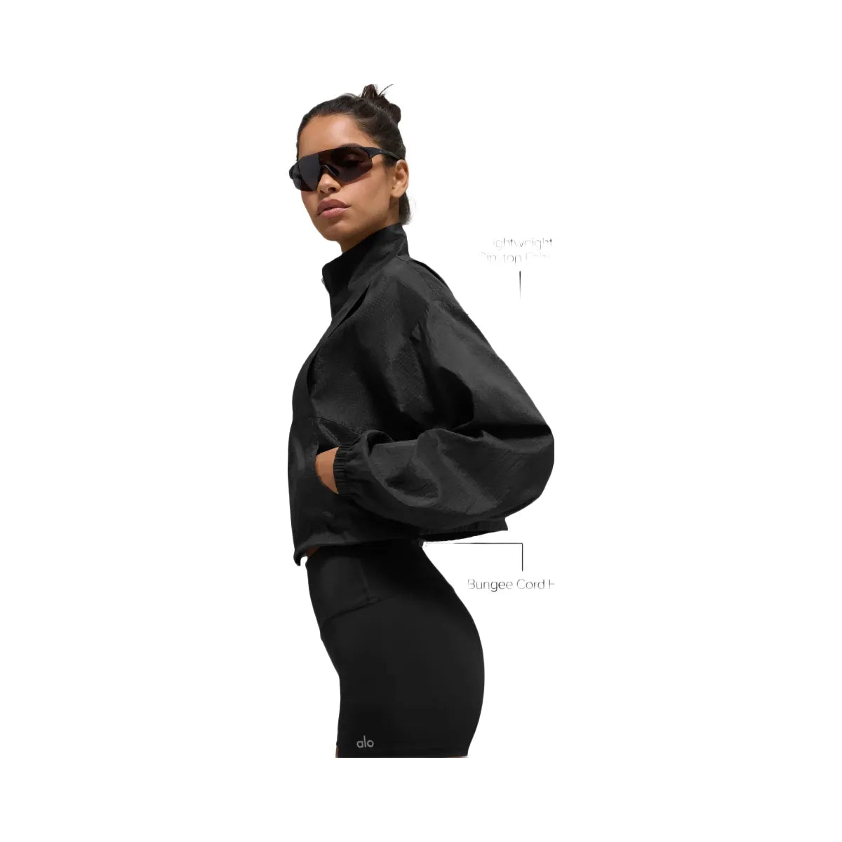 Alo Women's Game Time Full Zip Jacket - Black