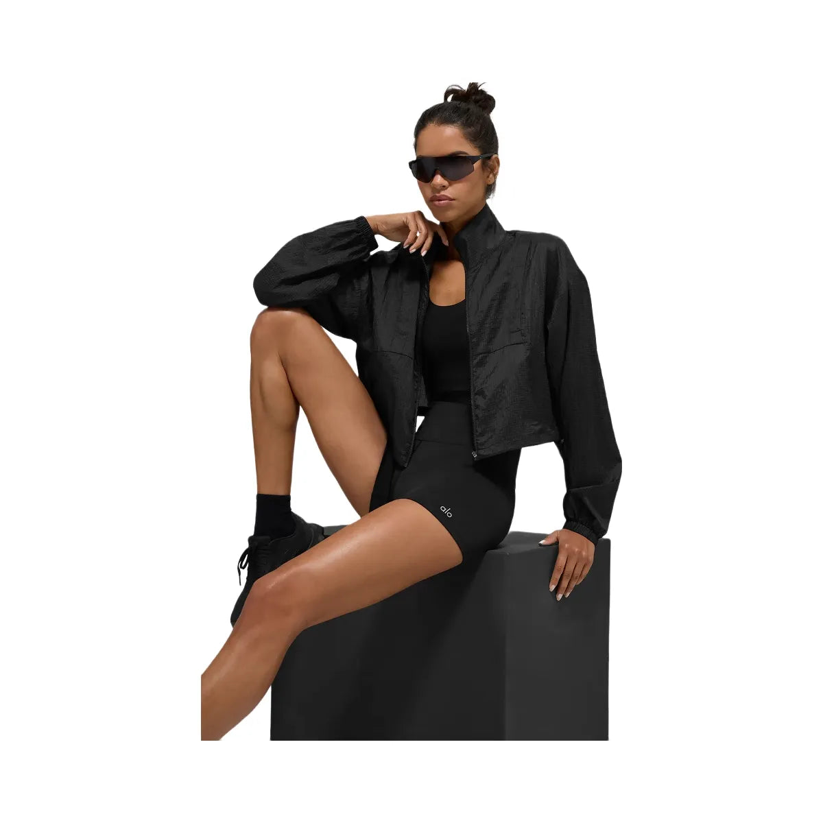 Alo Women's Game Time Full Zip Jacket - Black