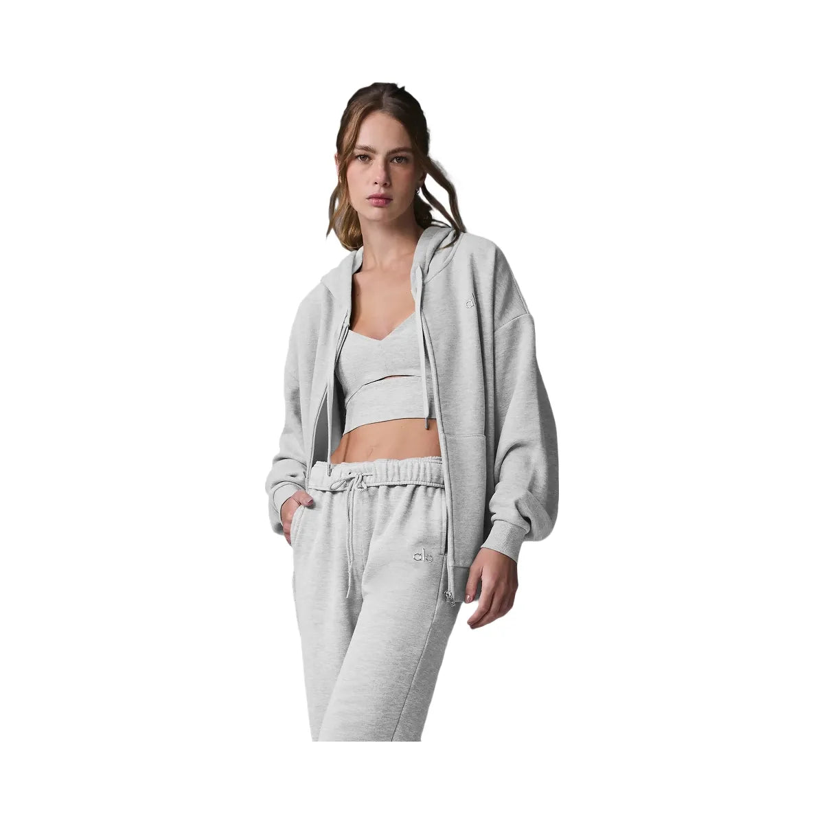 Alo Women's Accolade Full Zip Hoodie - Athletic Heather Grey