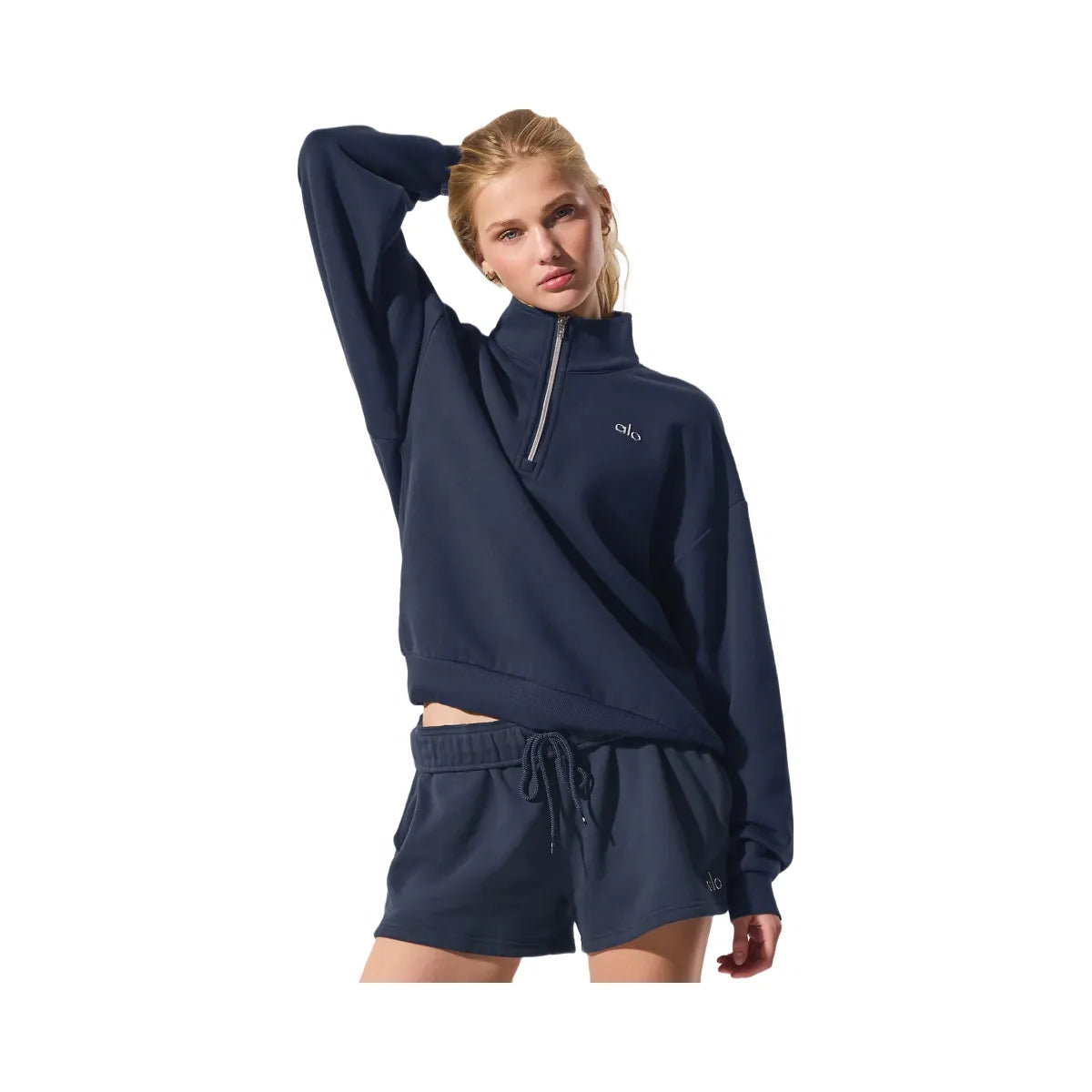 Alo Women's Accolade 1/4 Zip Pullover - Navy