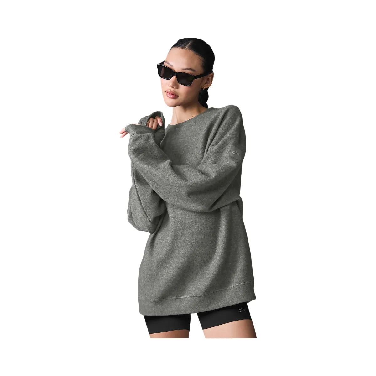 Alo Women's Triumph Restore Crew Neck Sweatshirt - Grey Triblend