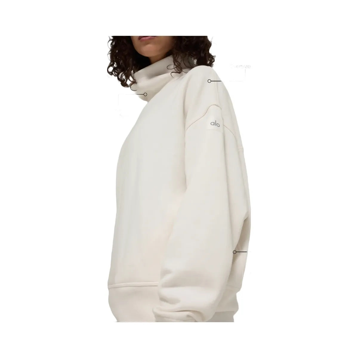 Alo Women's Hazy Mock Neck Pullover - Ivory