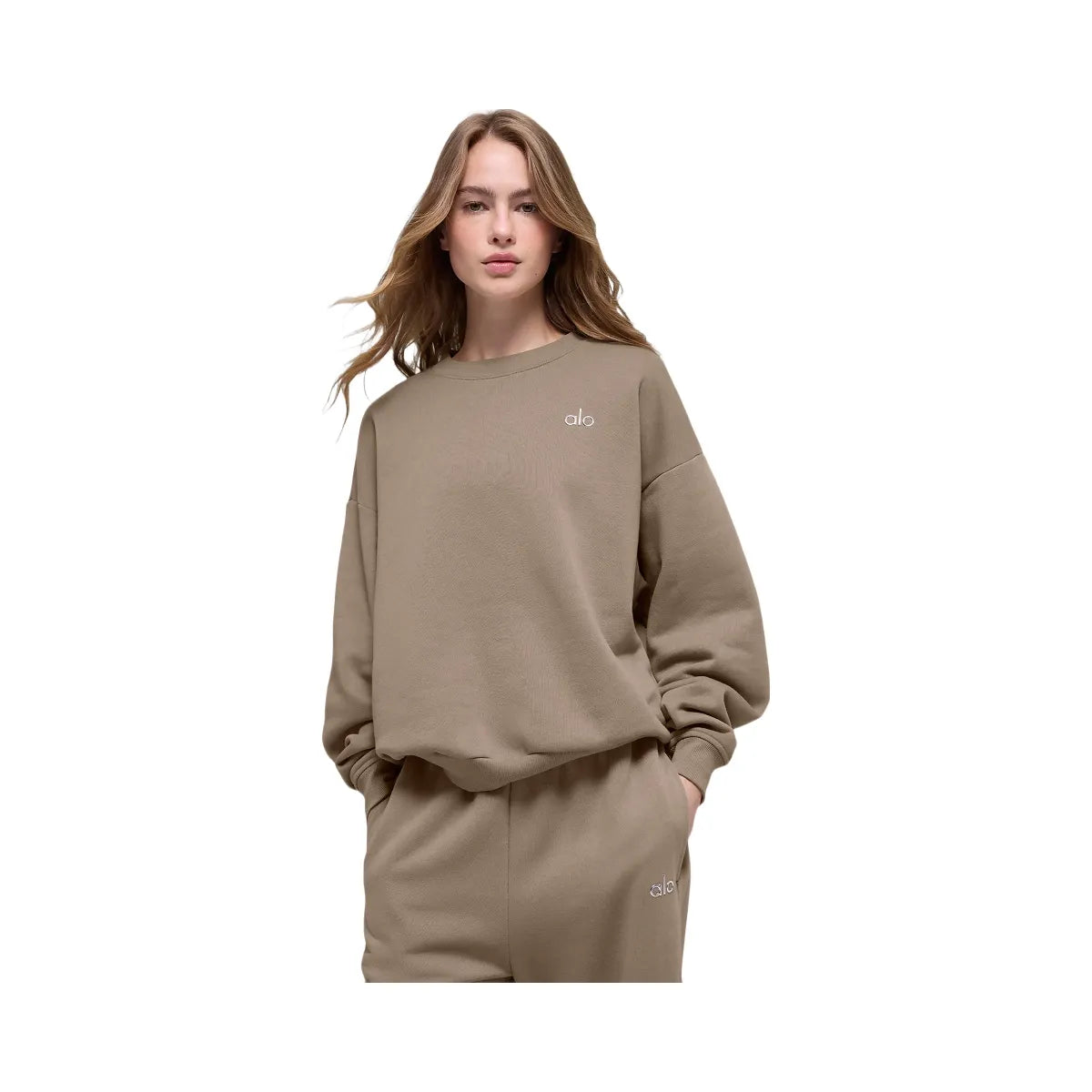 Alo Women's Accolade Crew Neck Pullover - Gravel