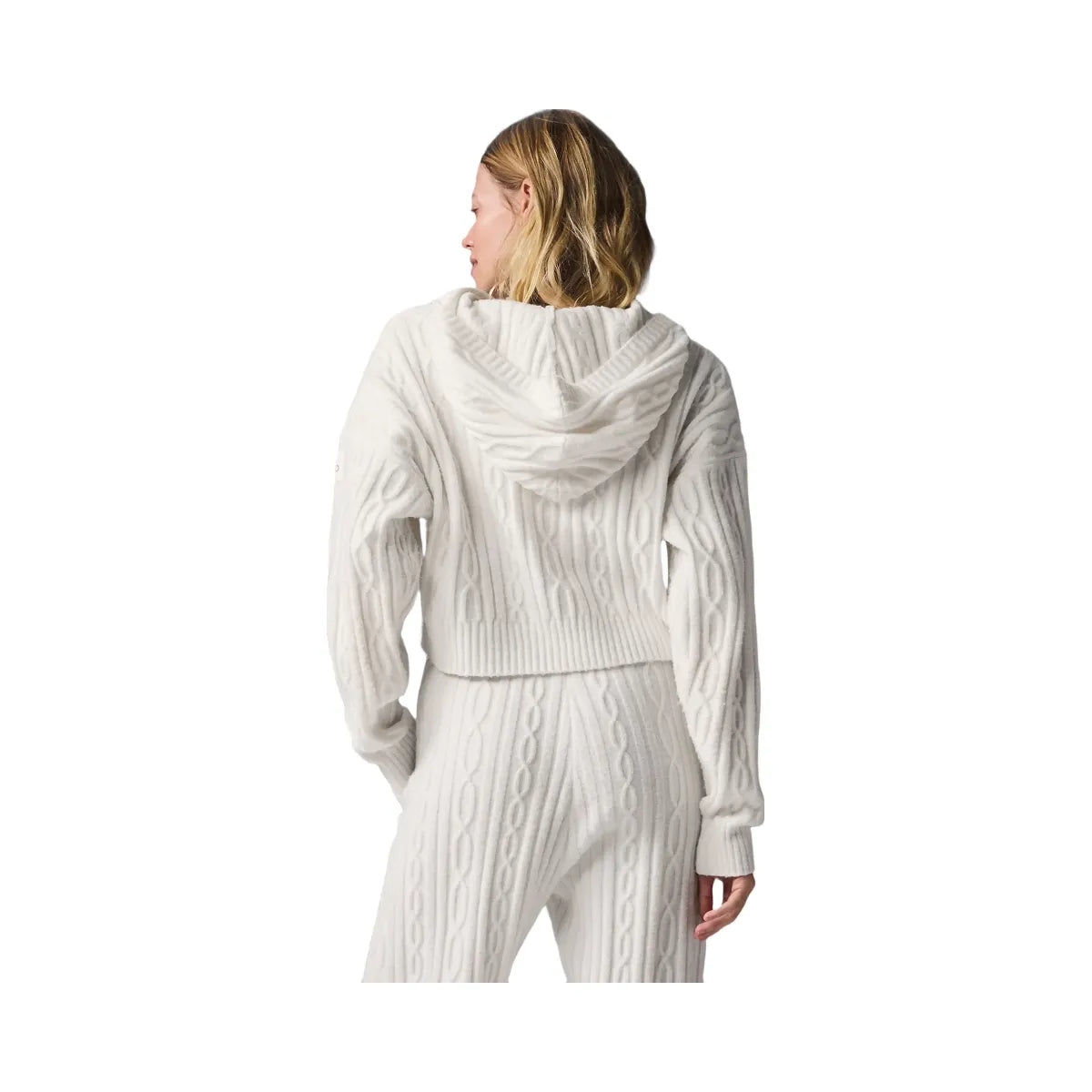 Alo Women's Cable Knit Winter Bliss Hoodie - Ivory