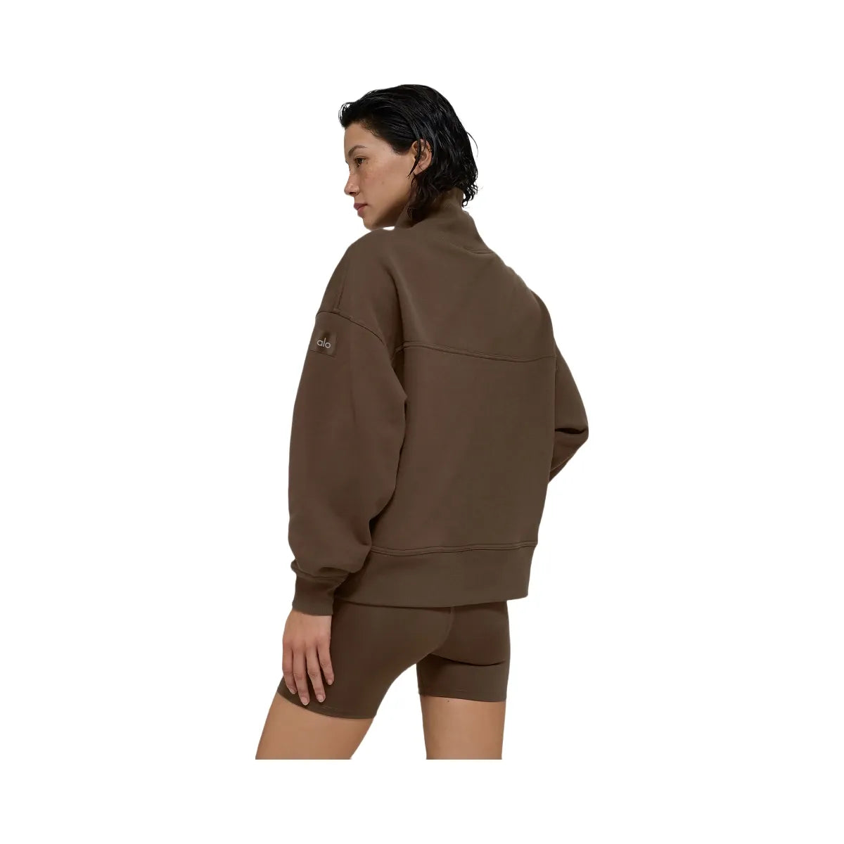Alo Women's Hazy Mock Neck Pullover - Espresso