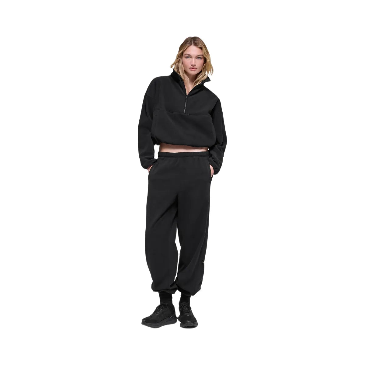Alo Women's Polar Fleece Retreat Cover Up - Black