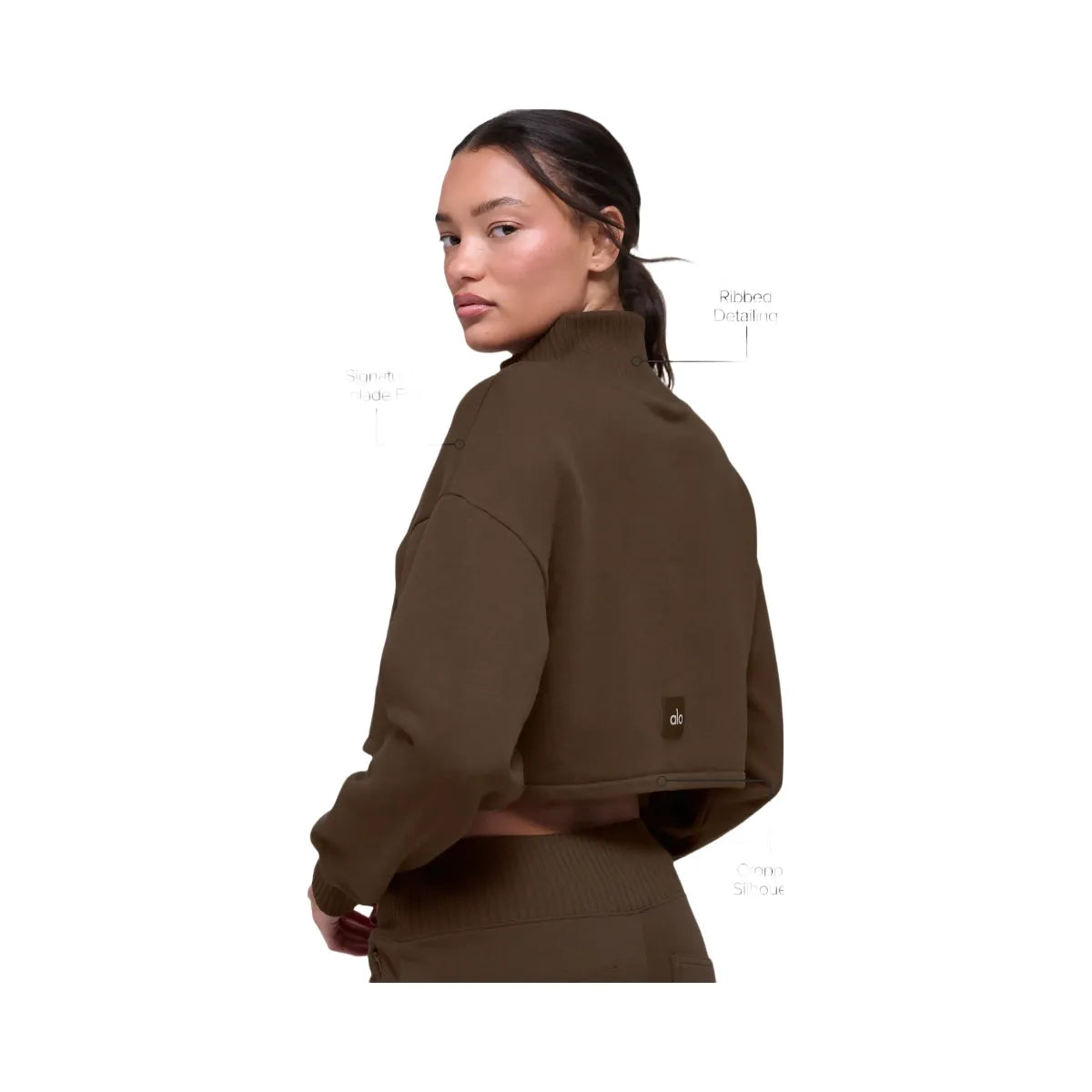 Alo Women's Cropped Serenity Coverup - Espresso
