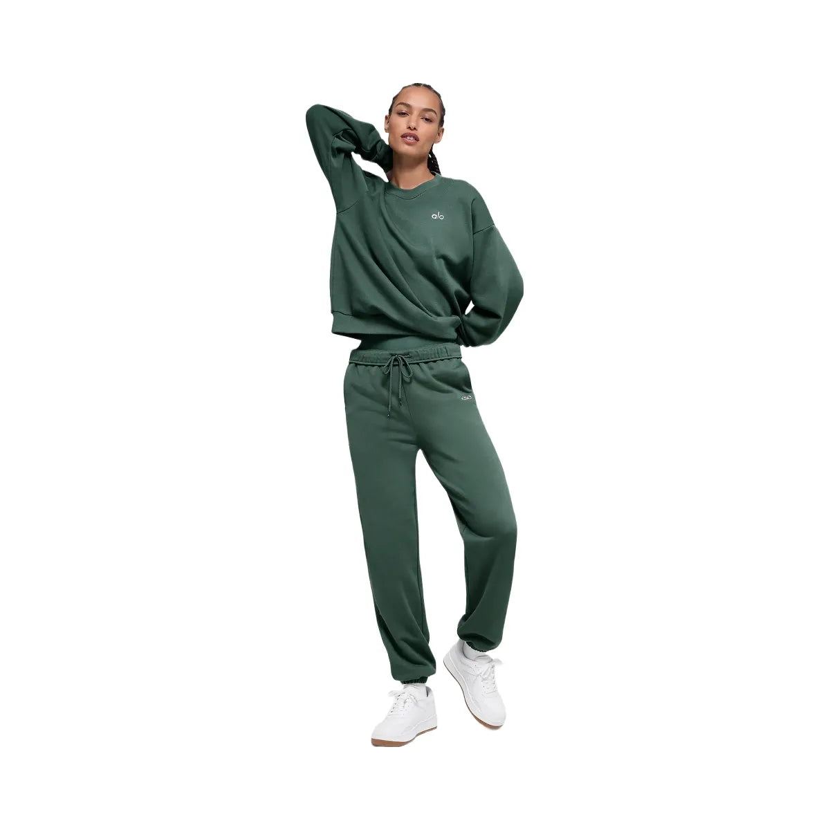 Alo Women's Accolade Crew Neck Pullover - Clover Green