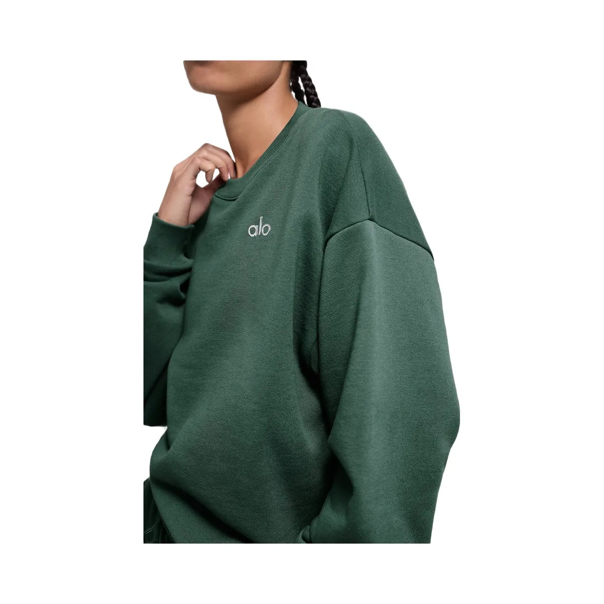 Alo Women's Accolade Crew Neck Pullover - Clover Green