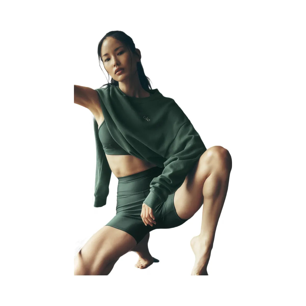 Alo Women's Accolade Crew Neck Pullover - Clover Green