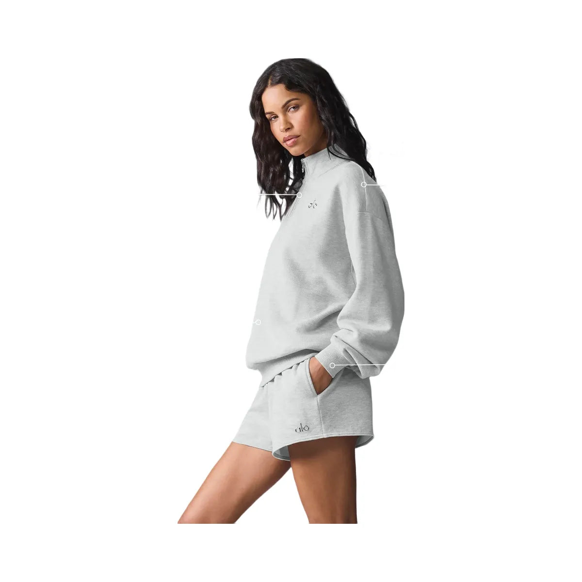 Alo Women's Accolade 1/4 Zip Pullover - Athletic Heather Grey
