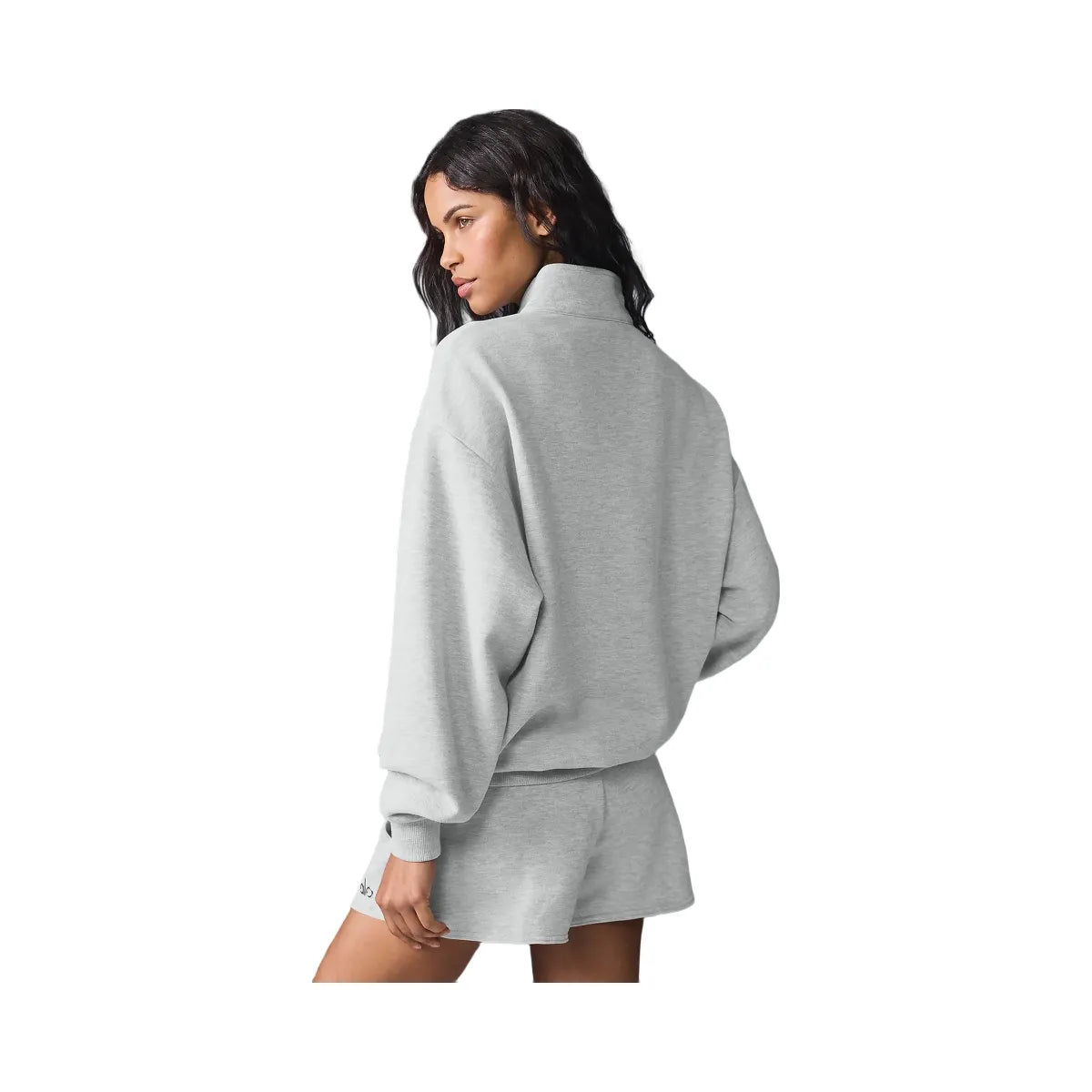 Alo Women's Accolade 1/4 Zip Pullover - Athletic Heather Grey