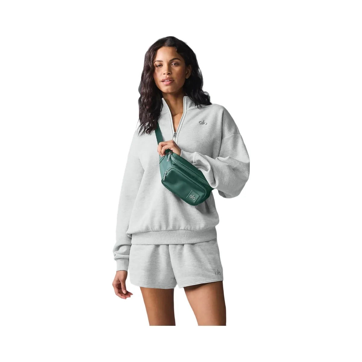 Alo Women's Accolade 1/4 Zip Pullover - Athletic Heather Grey
