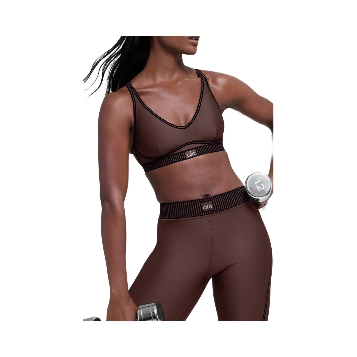 Alo Women's Airlift High-Waist 7/8 Line Up Legging - Brownstone