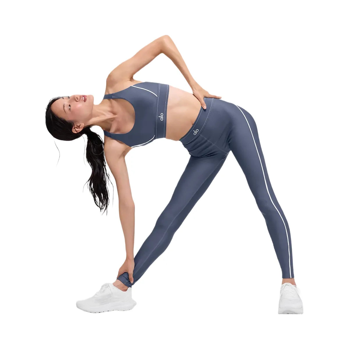 Alo Women's Airlift High-Waist Suit Up Legging - Bluestone/White