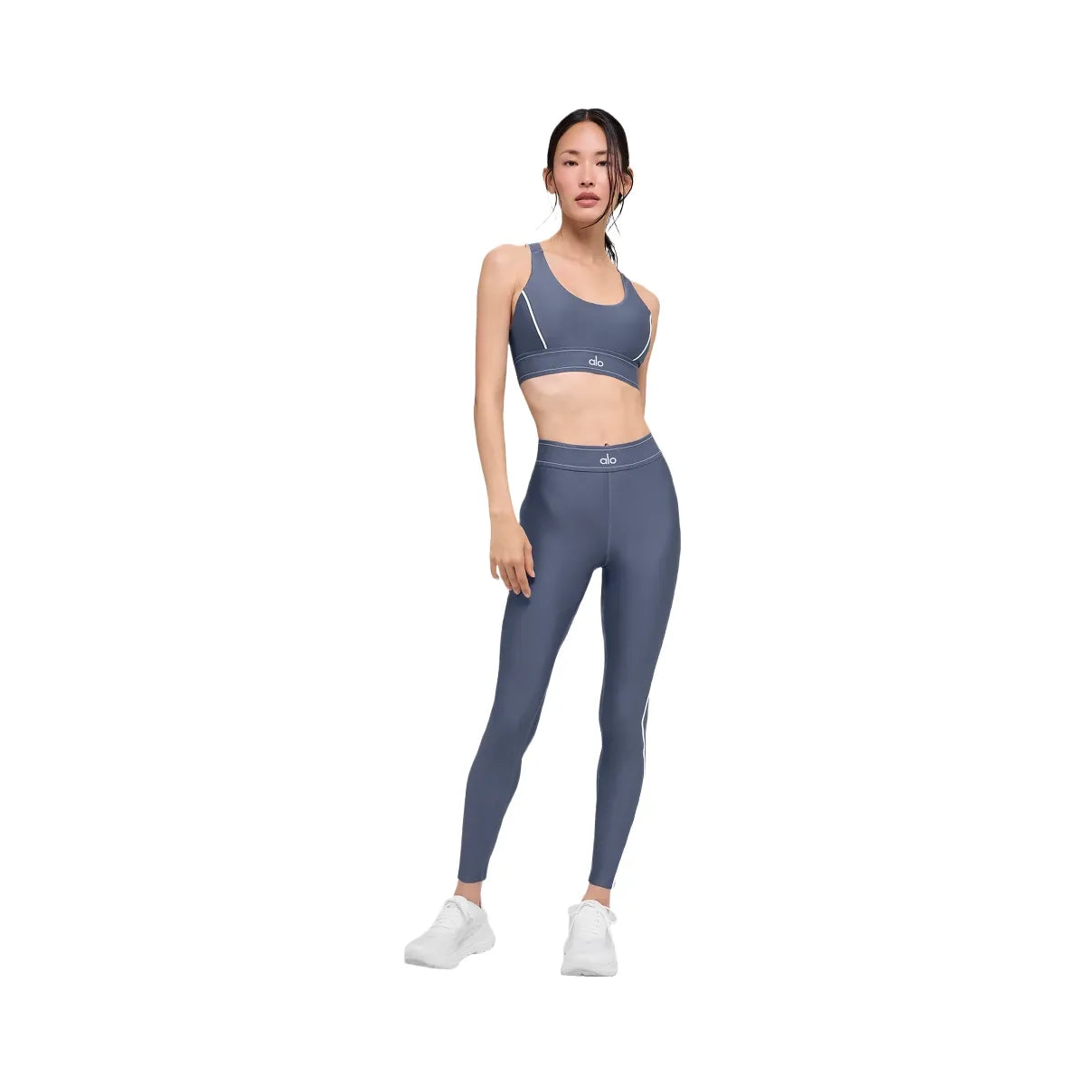 Alo Women's Airlift High-Waist Suit Up Legging - Bluestone/White
