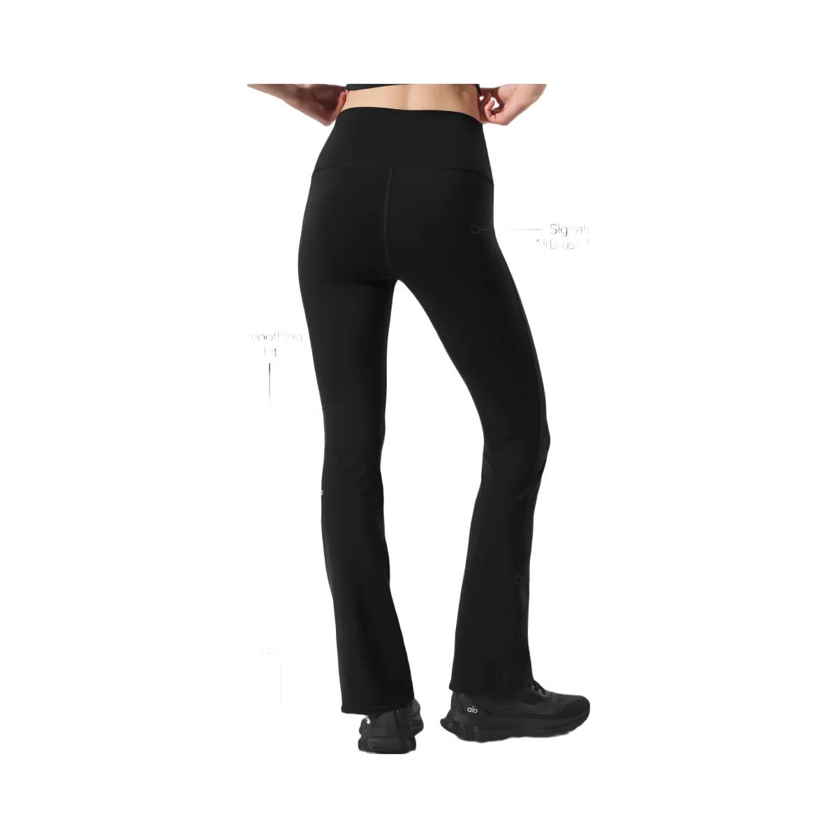 Alo Women's Airbrush High-Waist 7/8 Bootcut Legging - Black