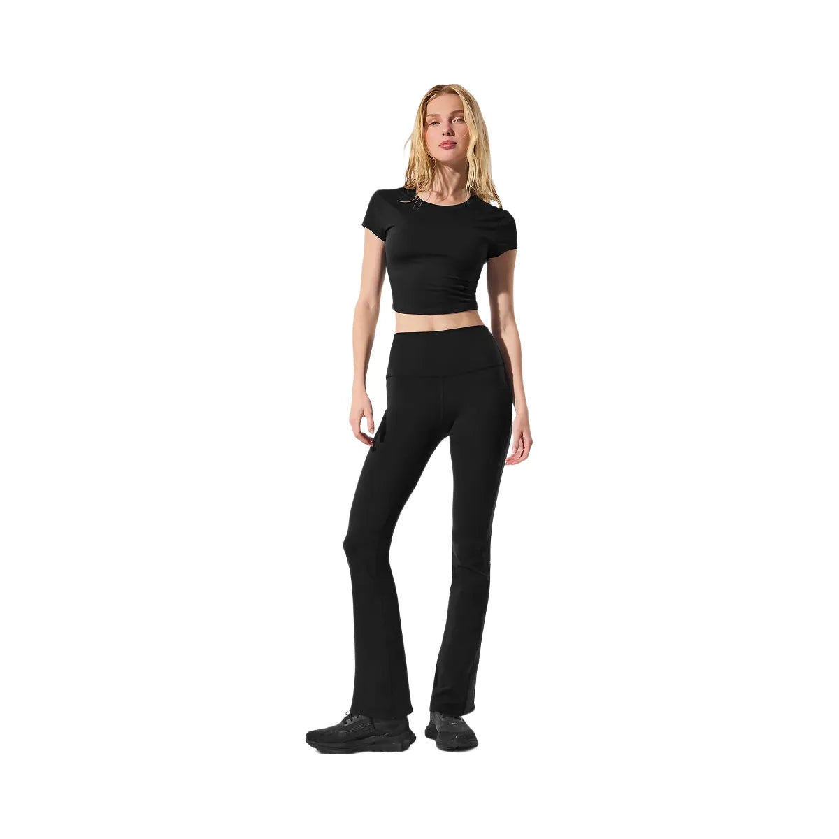 Alo Women's Airbrush High-Waist 7/8 Bootcut Legging - Black