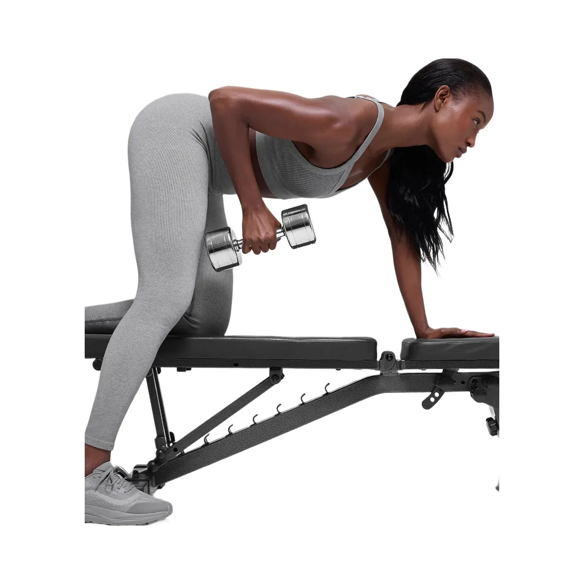 Alo Women's Seamless High-Waist Two Tone Rib Legging - Light Misty Grey Heather
