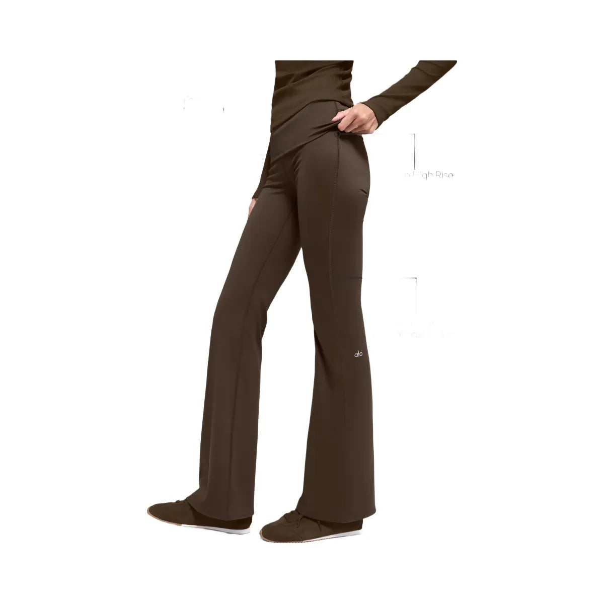 Alo Women's ALO Softsculpt Foldover Flare Legging - Espresso