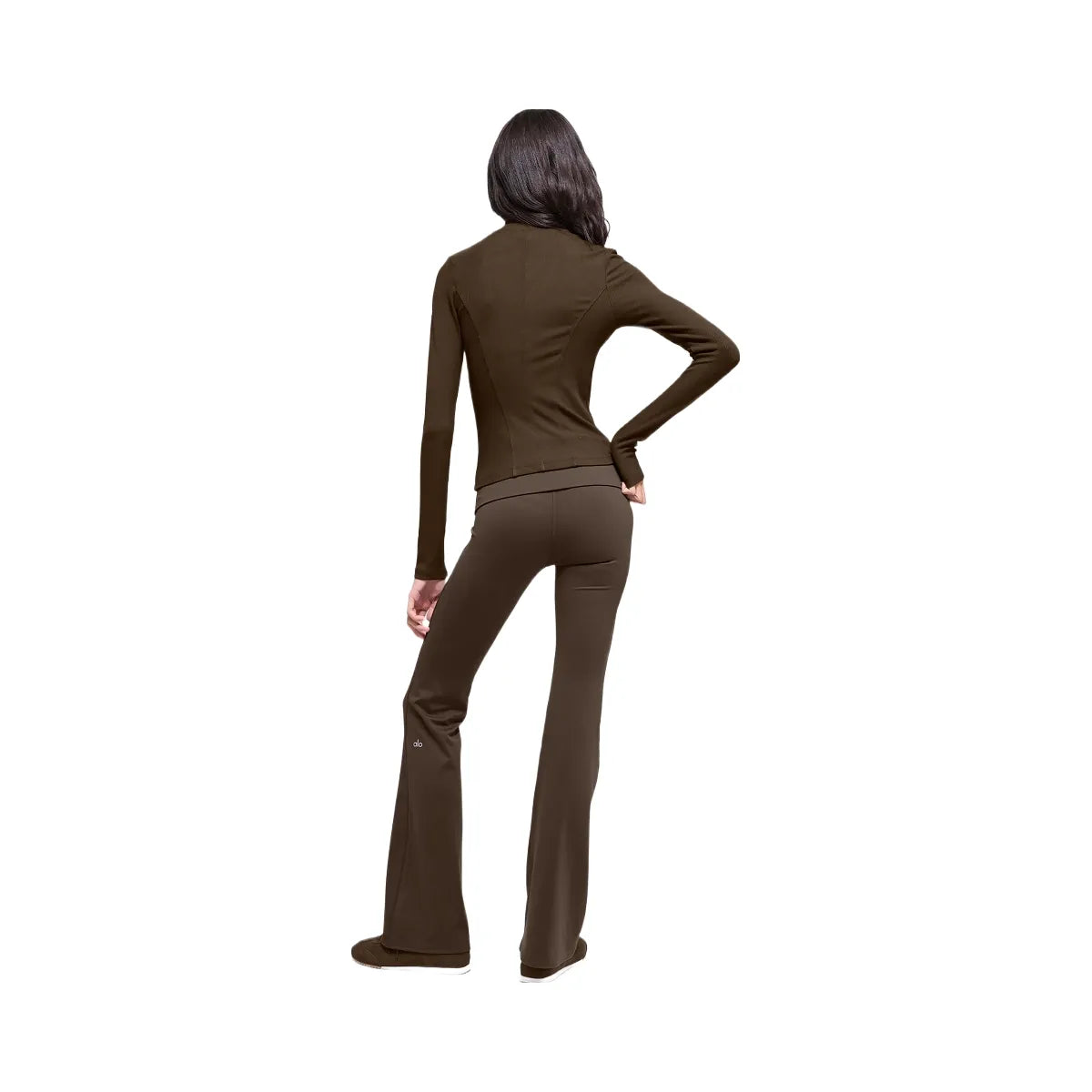 Alo Women's ALO Softsculpt Foldover Flare Legging - Espresso