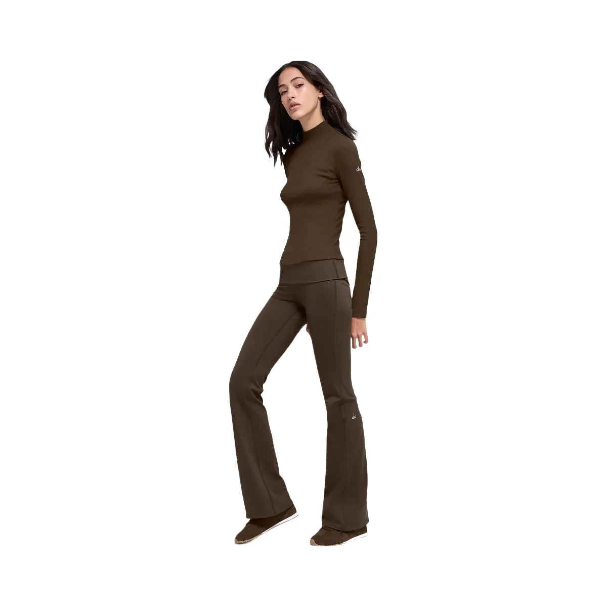 Alo Women's ALO Softsculpt Foldover Flare Legging - Espresso