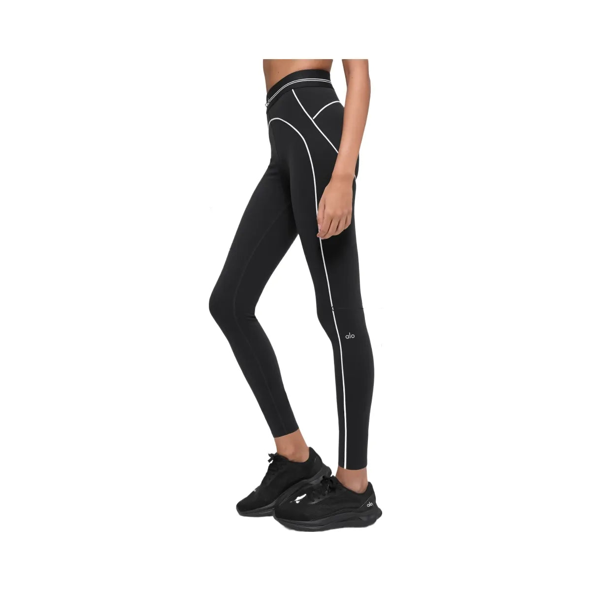 Alo Women's Airbrush High-Waist 7/8 Heart Throb Legging - Black/White