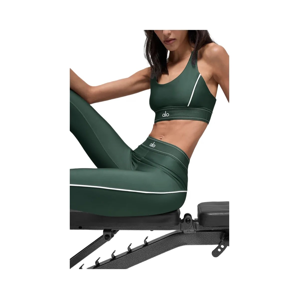 Alo Women's Airlift High-Waist Suit Up Legging - Clover Green/White