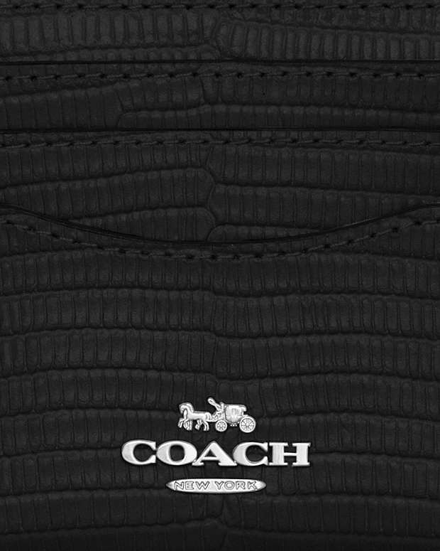Coach Slim Id Card Case Novelty Leather-Silver-Black