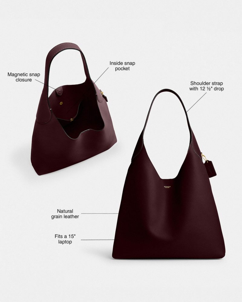 Coach Brooklyn Shoulder Bag 39 Brass Merlot