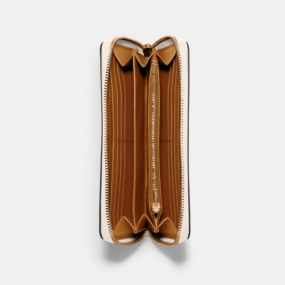 Coach Long Zip Around Wallet Gold Chalk