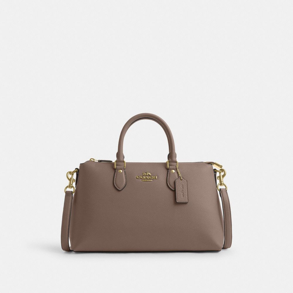 Coach Georgia Satchel Bag Gold Dark Stone