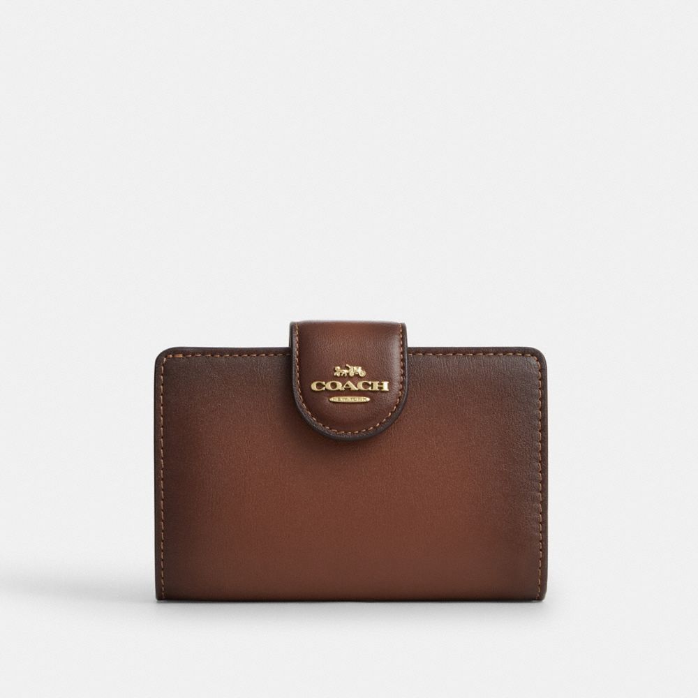 Coach Medium Corner Zip Wallet Gold Redwood