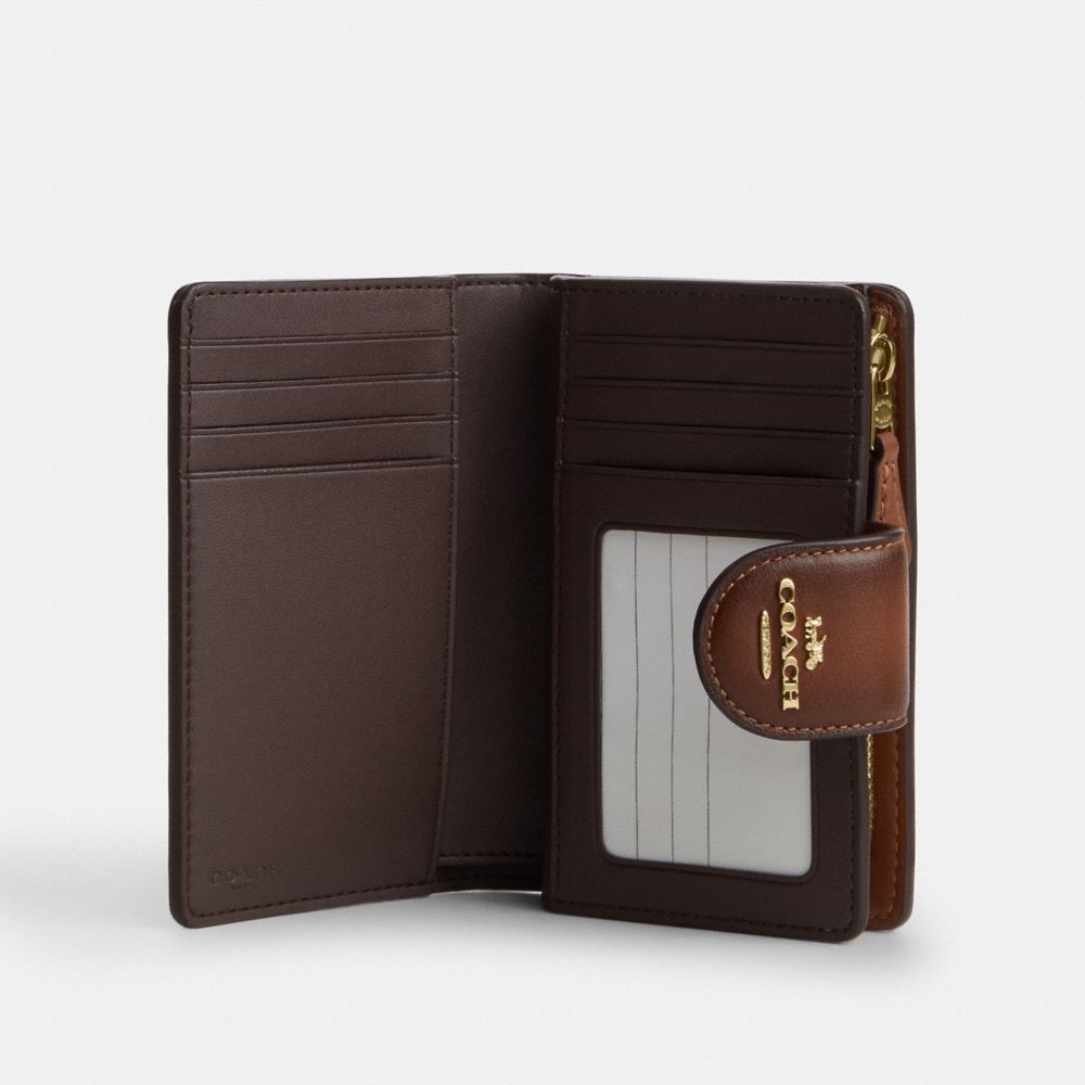 Coach Medium Corner Zip Wallet Gold Redwood
