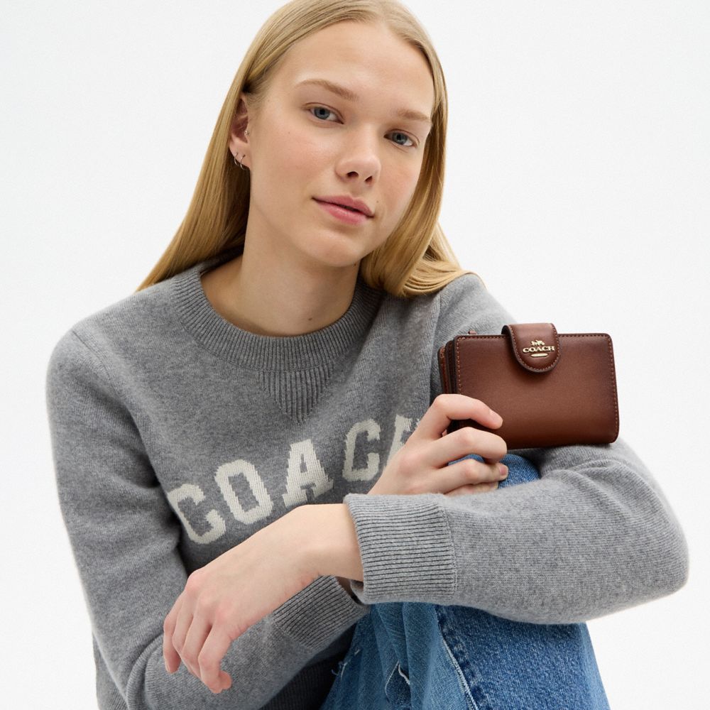 Coach Medium Corner Zip Wallet Gold Redwood