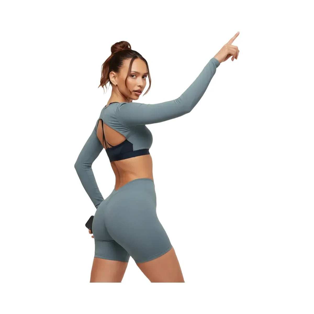 Gymshark Lifting Dipped Waistband All-In-One Iron Blue