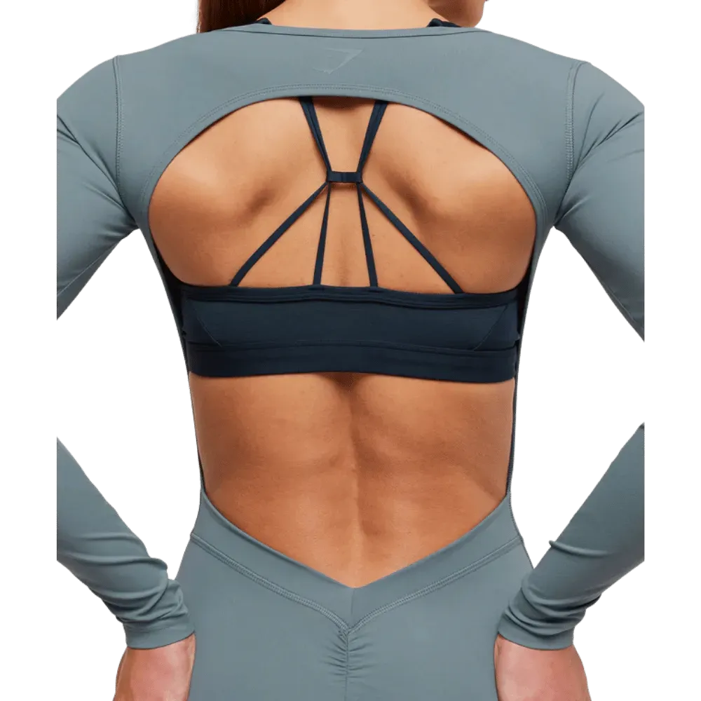Gymshark Lifting Dipped Waistband All-In-One Iron Blue