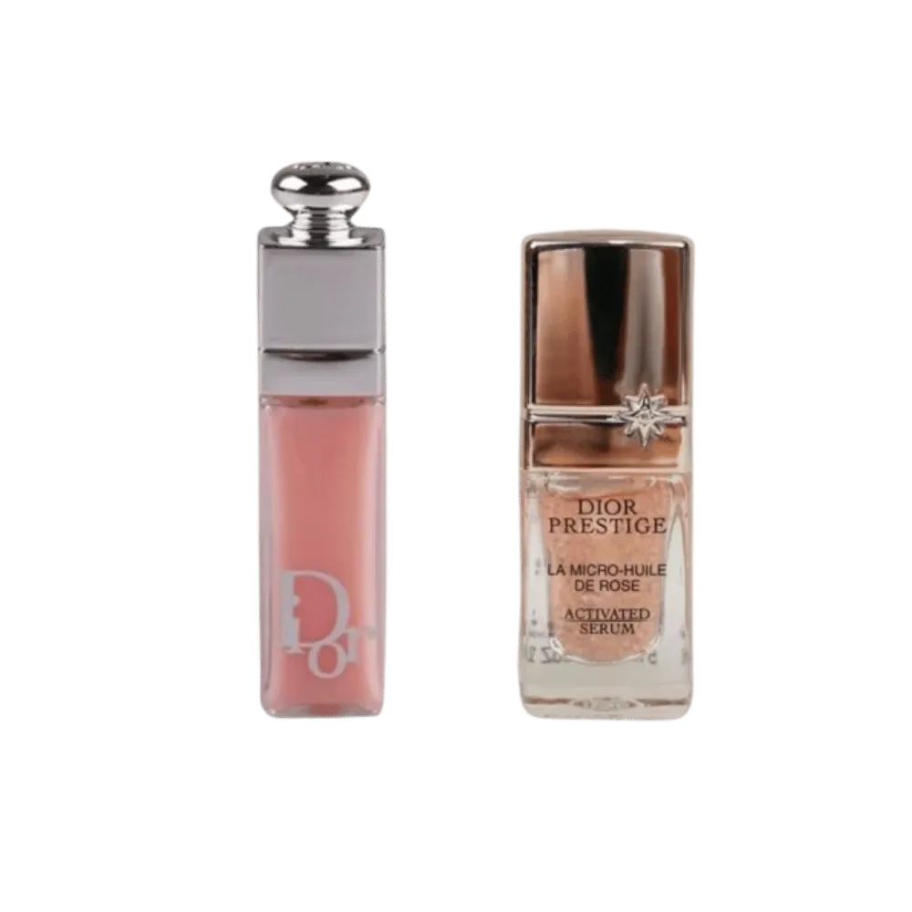 Dior Beauty Combo Set Lip Maximizer Plumping Gloss Prestige La Micro-Huile de Rose Advanced Serum