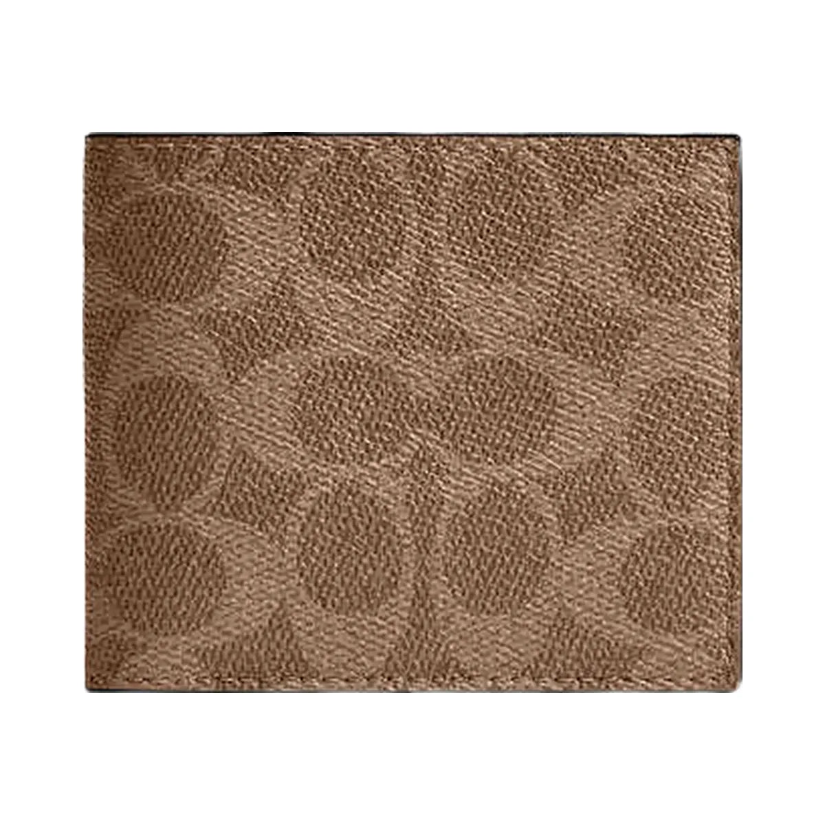 Coach Id Billfold Wallet In Signature Canvas Signature Canvas Tan Black
