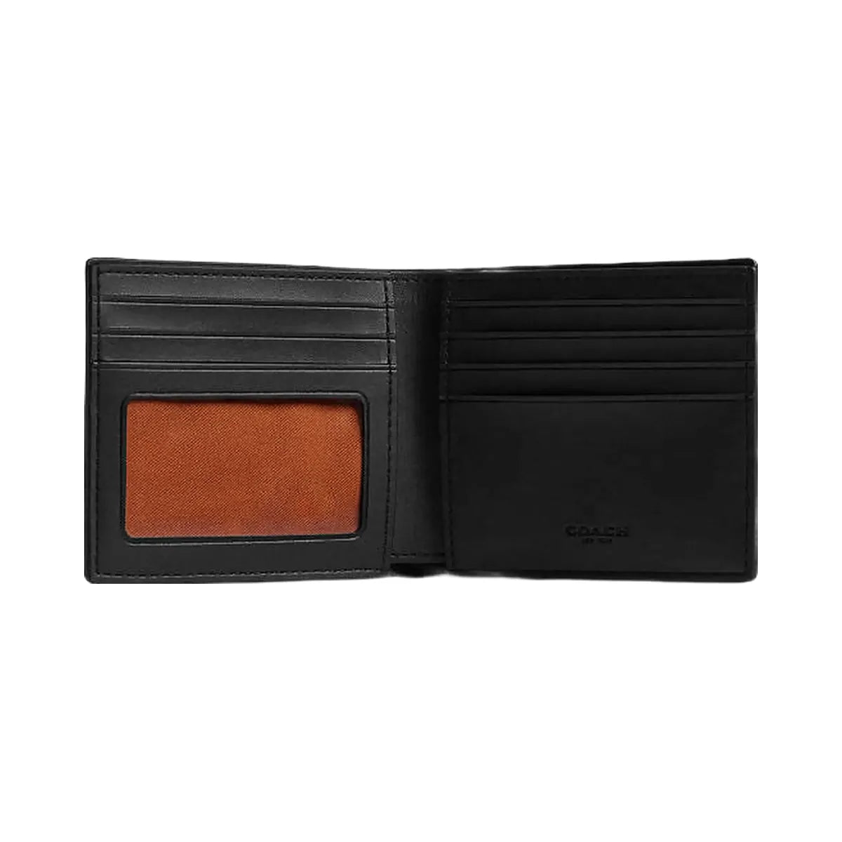 Coach Id Billfold Wallet In Signature Canvas Signature Canvas Tan Black