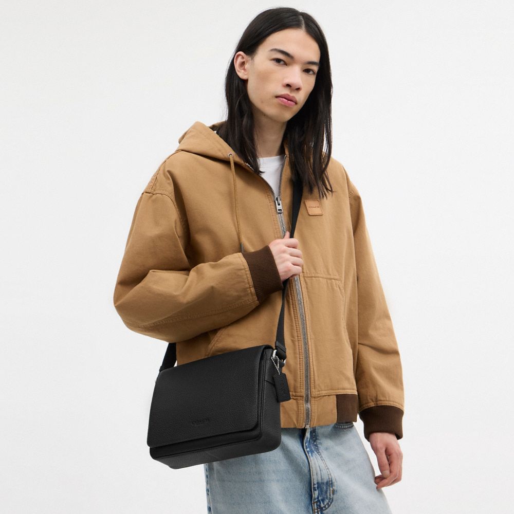 Coach Jack Messenger Bag Silver Black