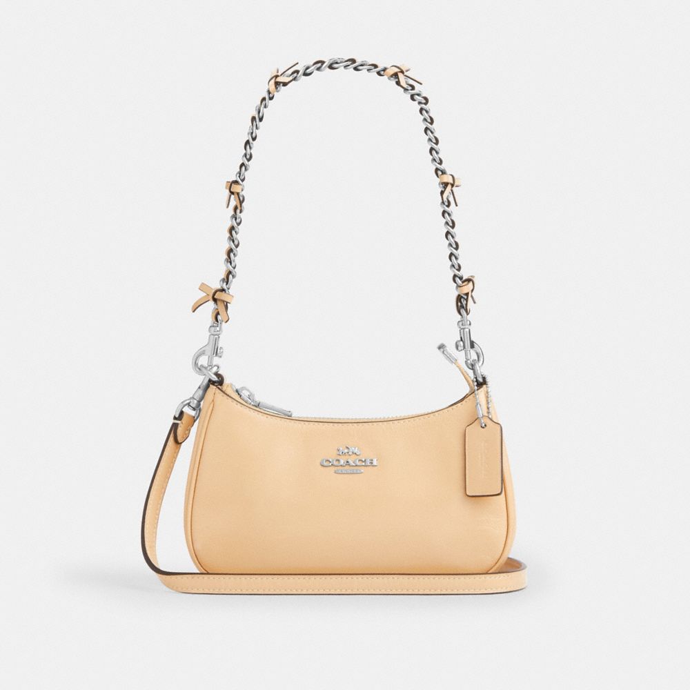 Coach Teri Mini Crossbody Bag With Bows Silver Light Sand