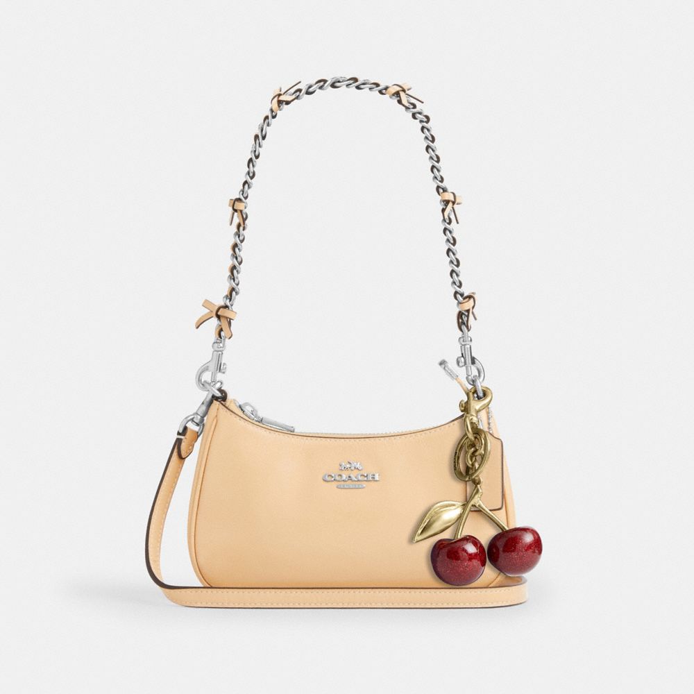 Coach Teri Mini Crossbody Bag With Bows Silver Light Sand