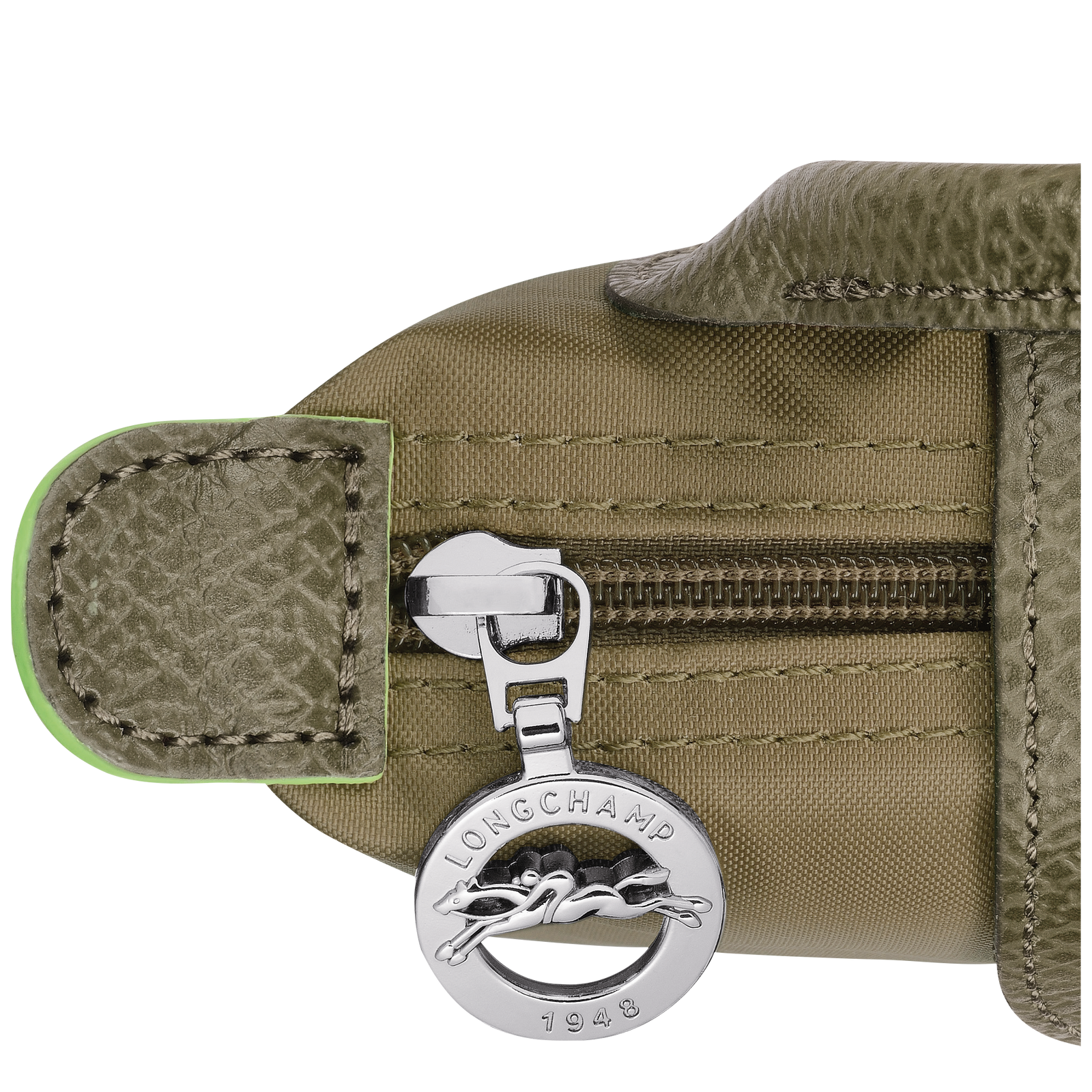 Longchamp Le Pliage Green Pouch with handle Artichoke